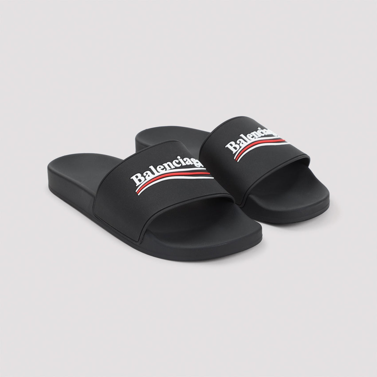 Balenciaga Pool Rubber Political Logo Slide Men