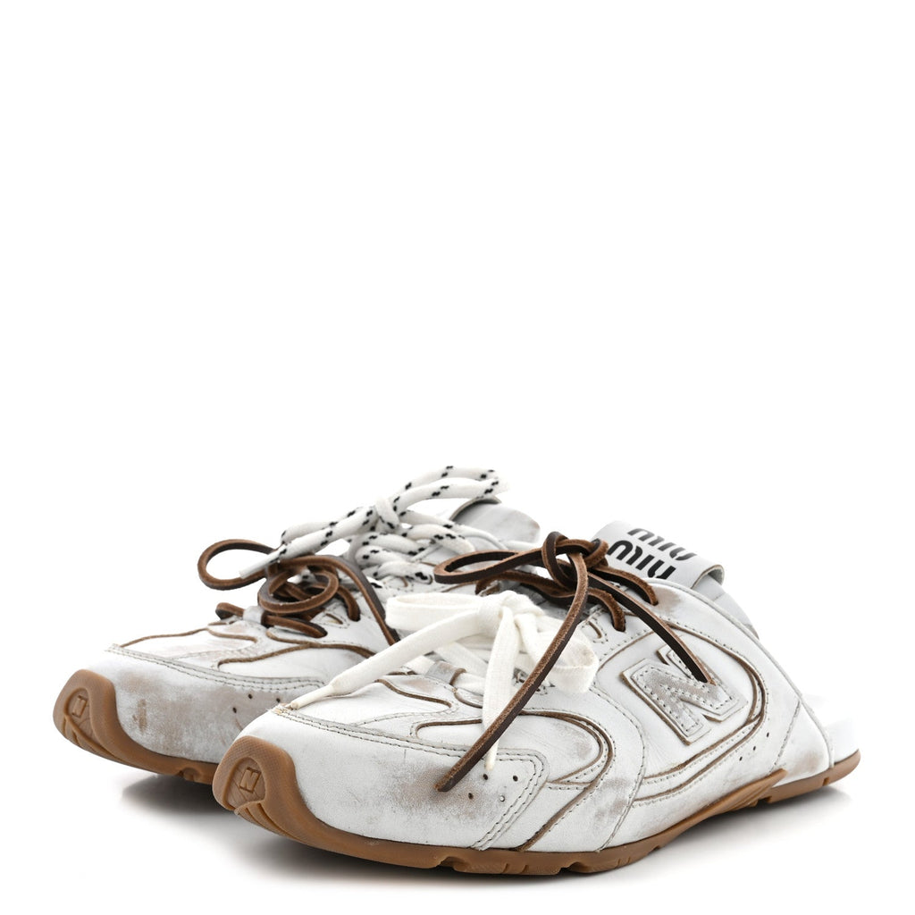 X NEW BALANCE Calfskin 530 SL Slip-On Sneaker Mules White