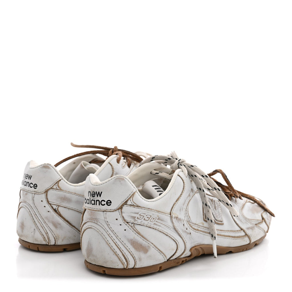 X NEW BALANCE Bleached Calfskin 530 SL Sneakers White