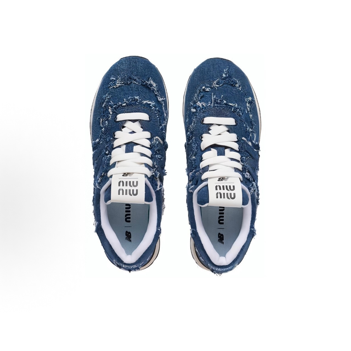 Women's Vintage Frayed Denim Sneakers, Retro 80s Chunky Sole Casual Shoes, Lace Up Distressed Jean Sneakers for Daily Wear