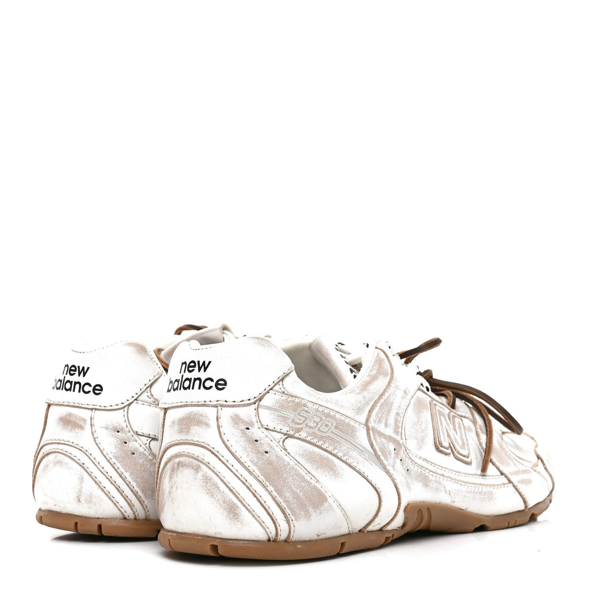 X NEW BALANCE Bleached Calfskin 530 SL SneakersWhite