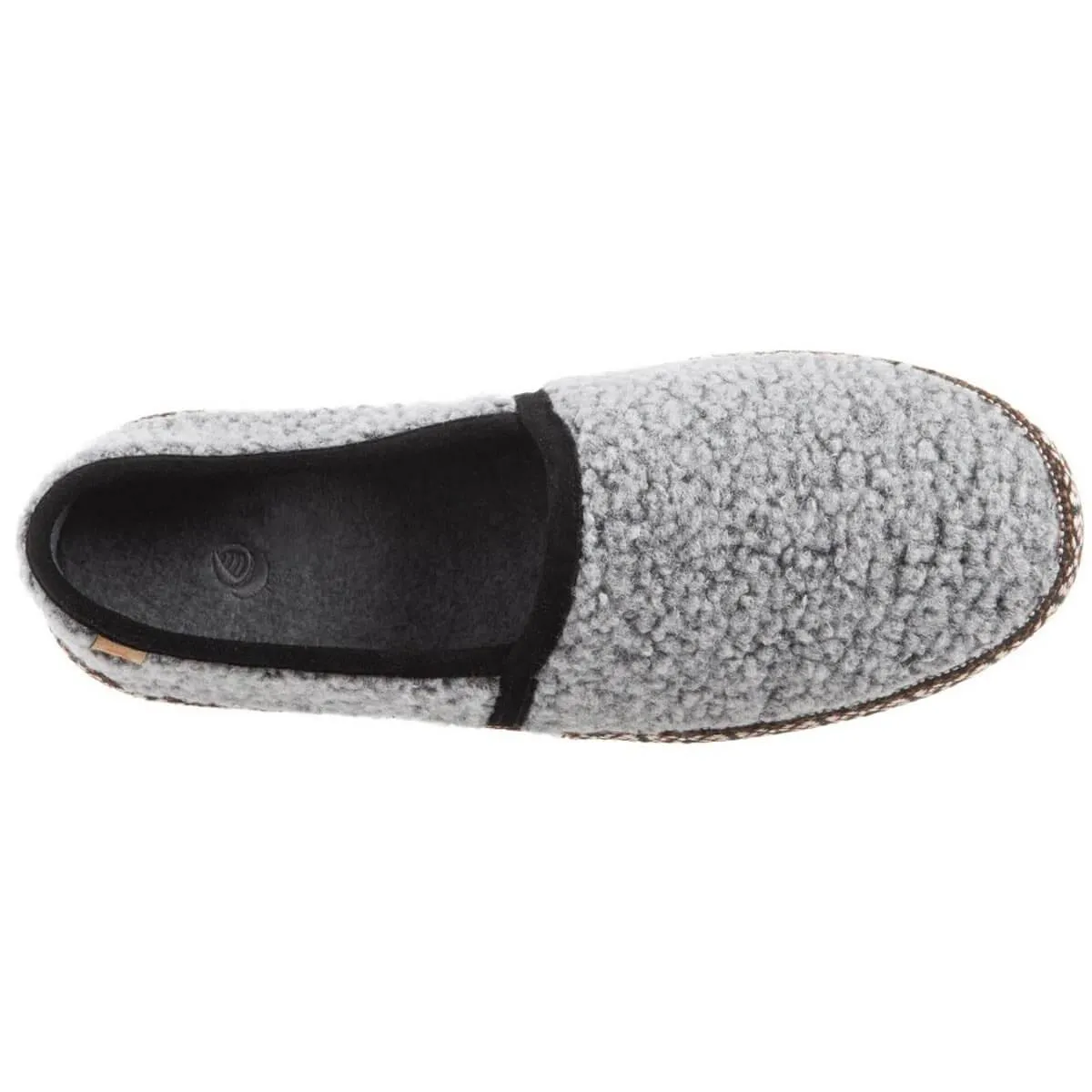 Acorn Women's Slippers - Woven Trim Moccasins, Stormy Grey, M | A19011STGWM