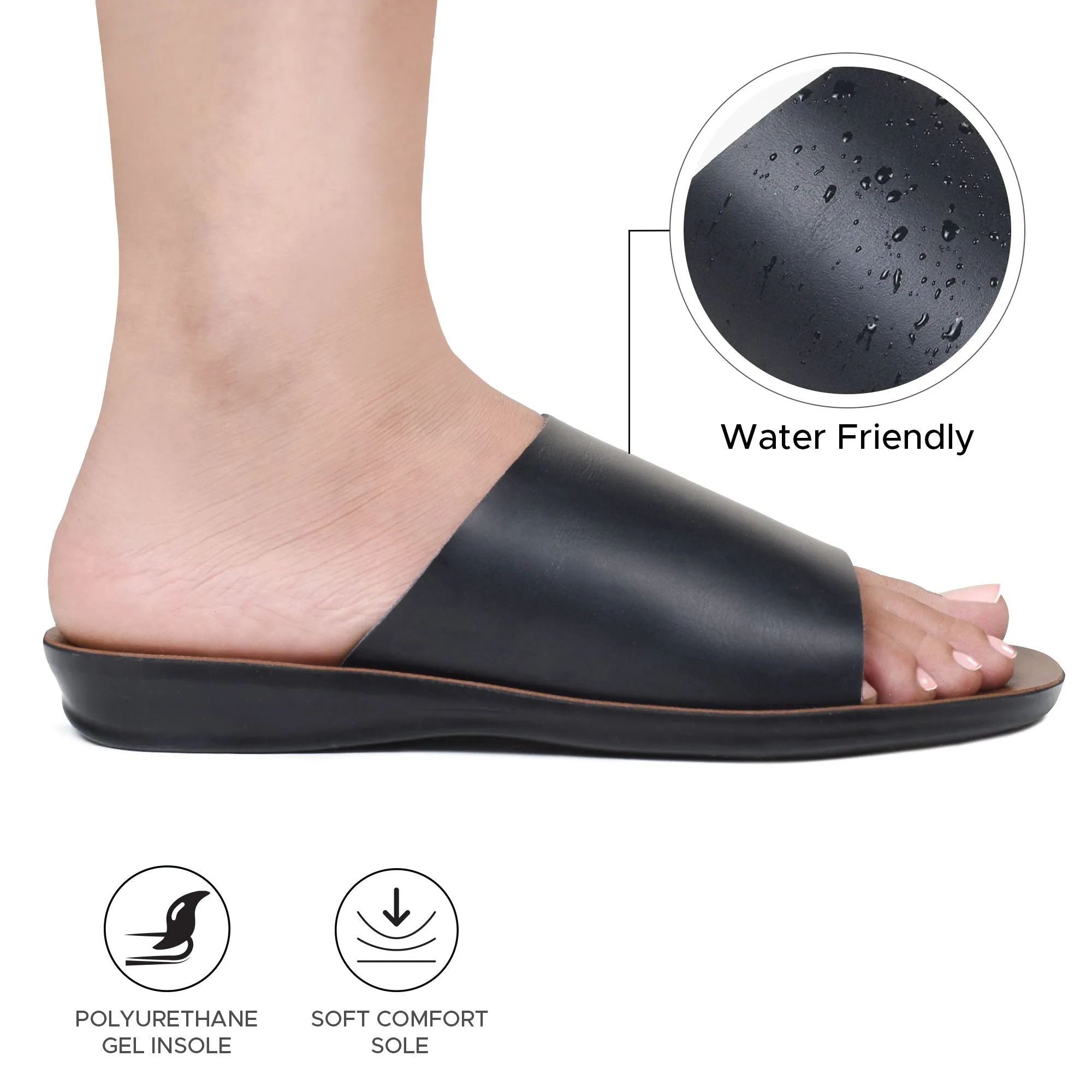 Aerosoft - Salvia LS4867 Cute Comfortable Open Toe Walking Casual Slide Sandals for Women