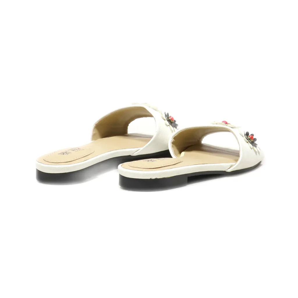 Avon Flat Sandals Leather White Colour For Women