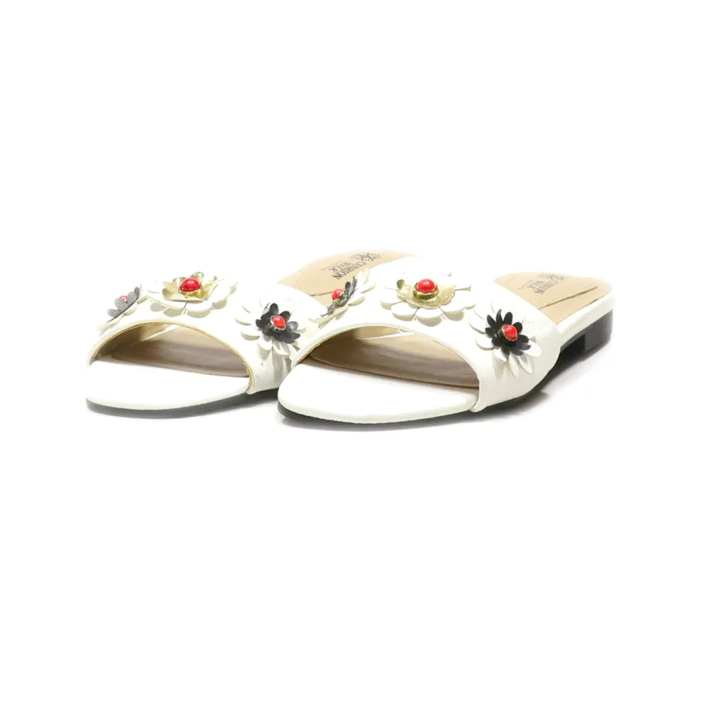 Avon Flat Sandals Leather White Colour For Women