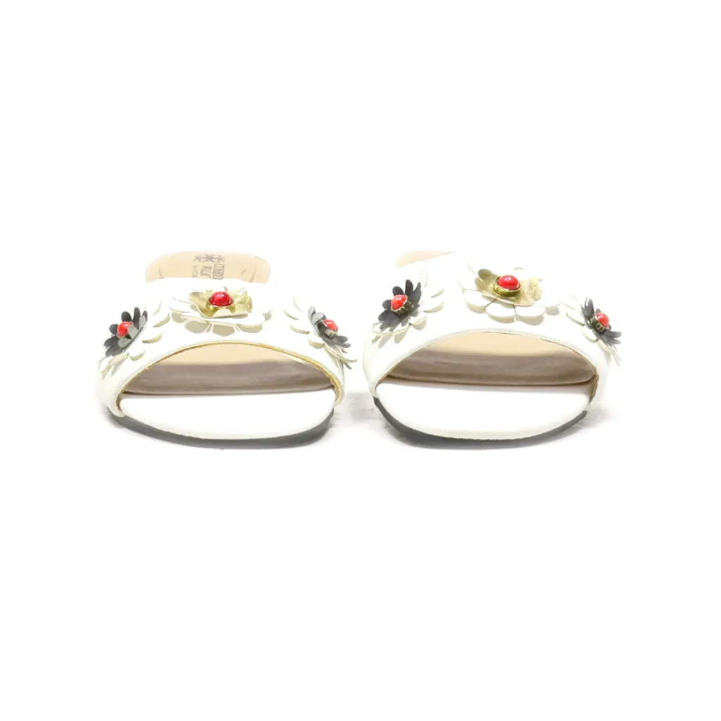 Avon Flat Sandals Leather White Colour For Women