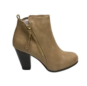 Ball Band Camel Color Heel Bootie Women