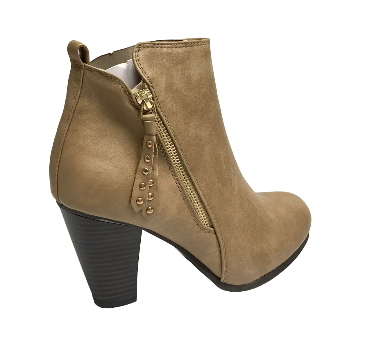 Ball Band Camel Color Heel Bootie Women