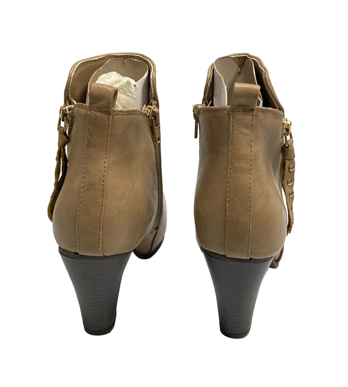 Ball Band Camel Color Heel Bootie Women