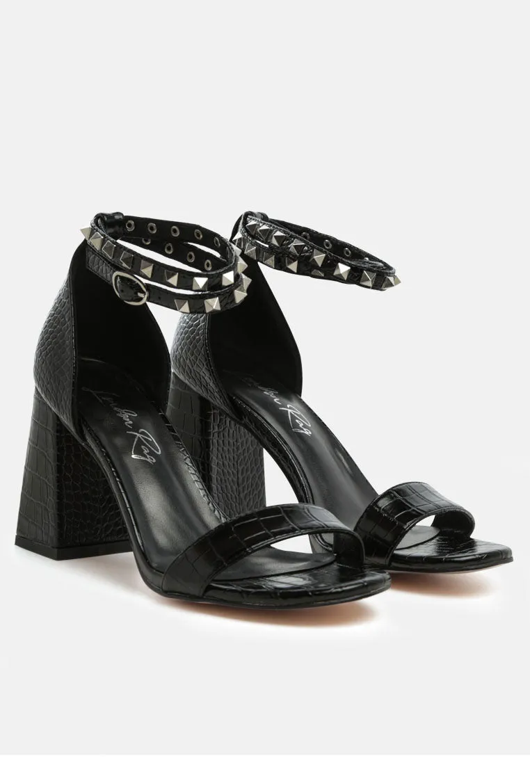 Belle Block Heeled Studded Sandals