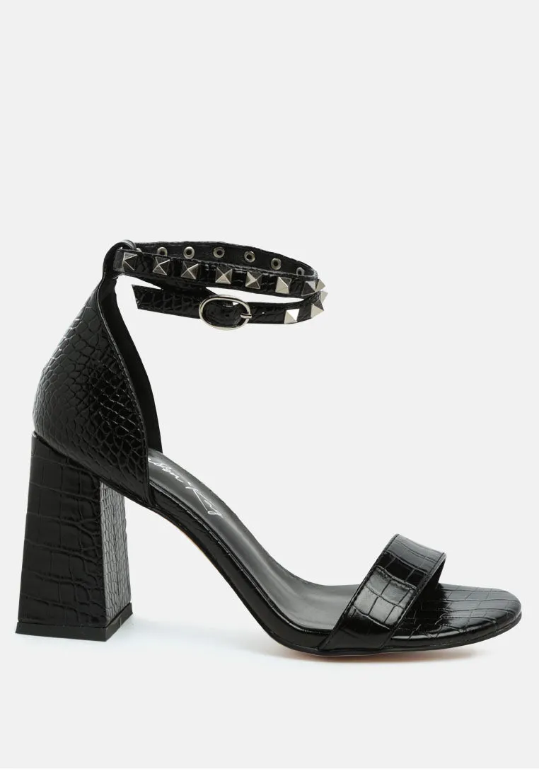 Belle Block Heeled Studded Sandals