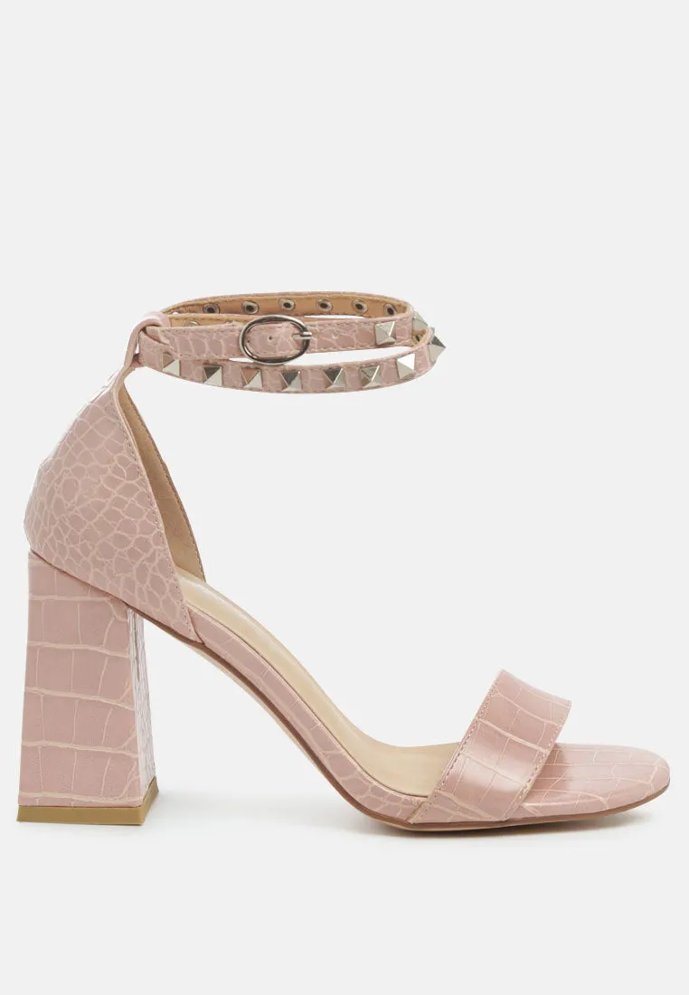 Belle Block Heeled Studded Sandals