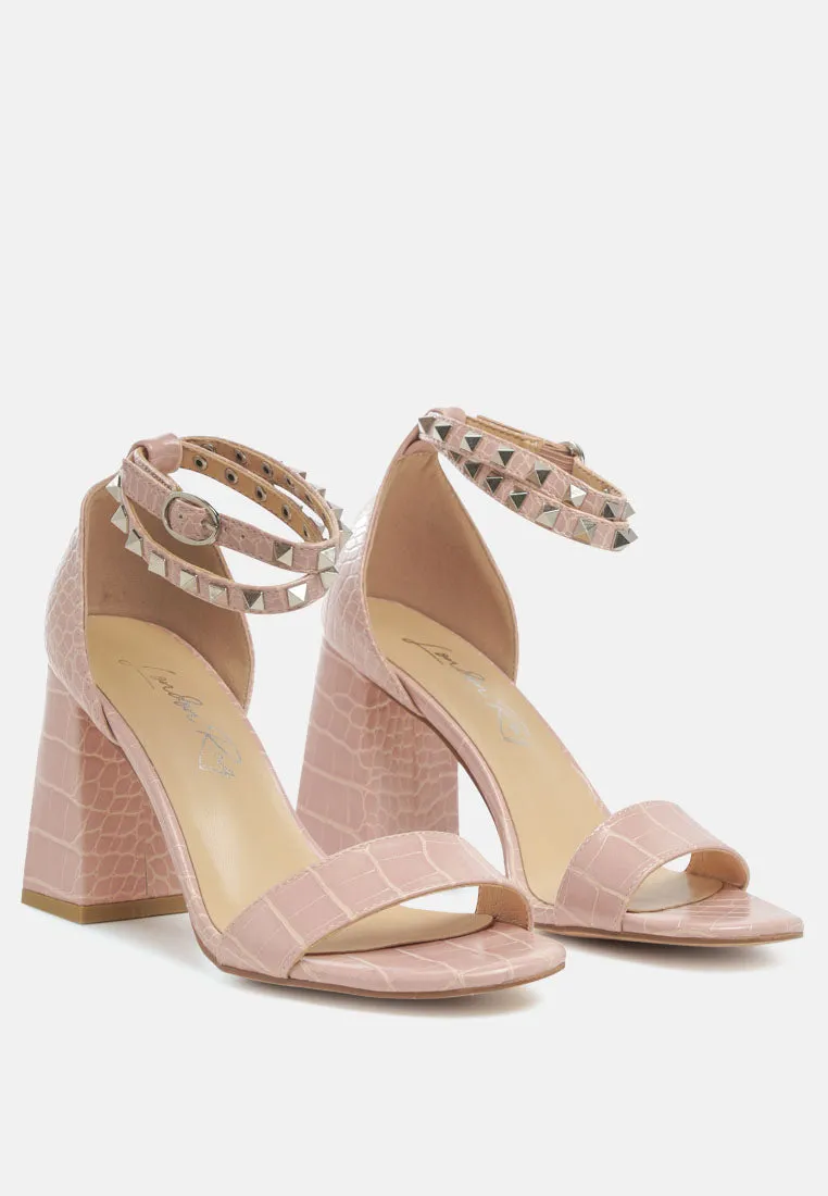 Belle Block Heeled Studded Sandals