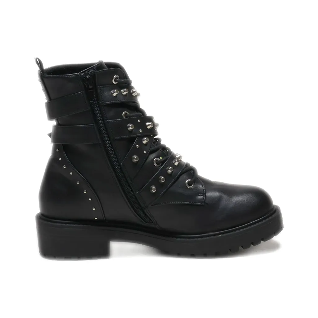 Bull Boxer Mid-Calf Leather Black Colour For Women