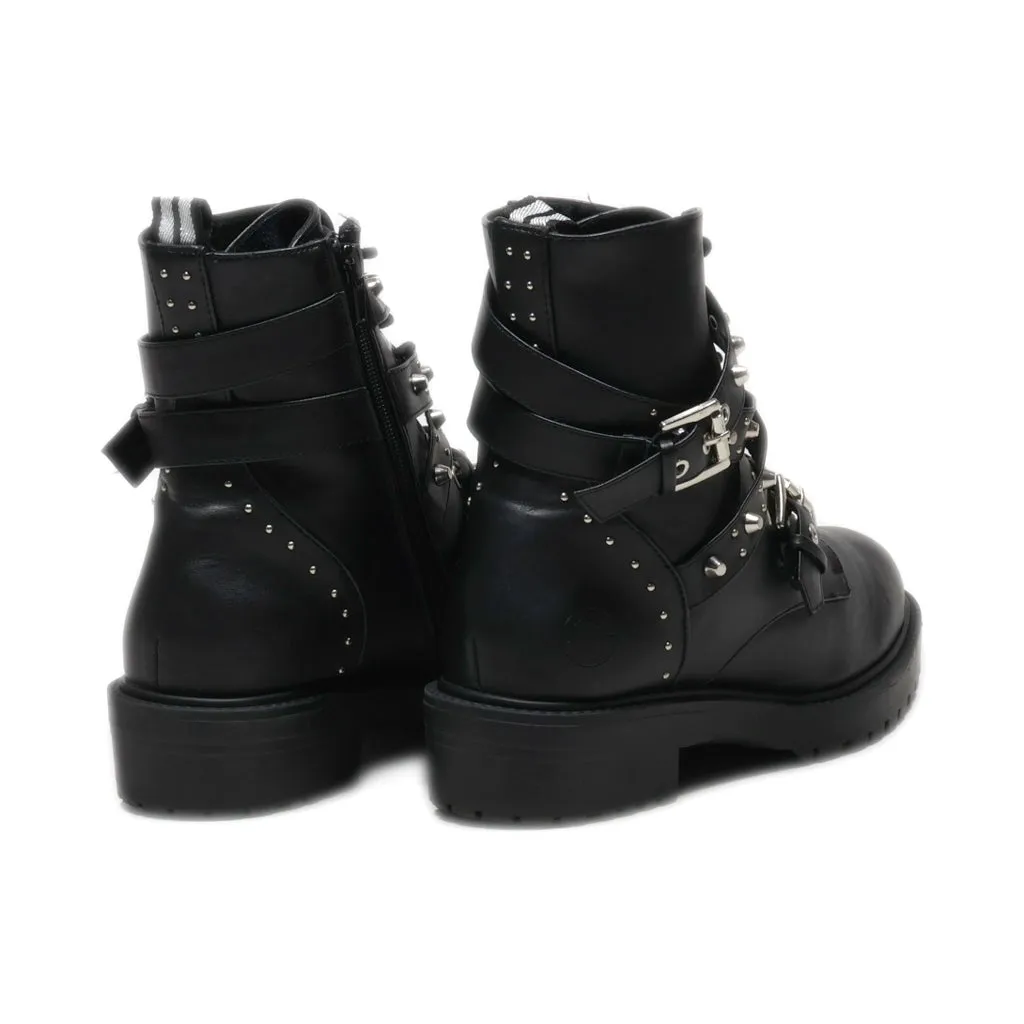 Bull Boxer Mid-Calf Leather Black Colour For Women