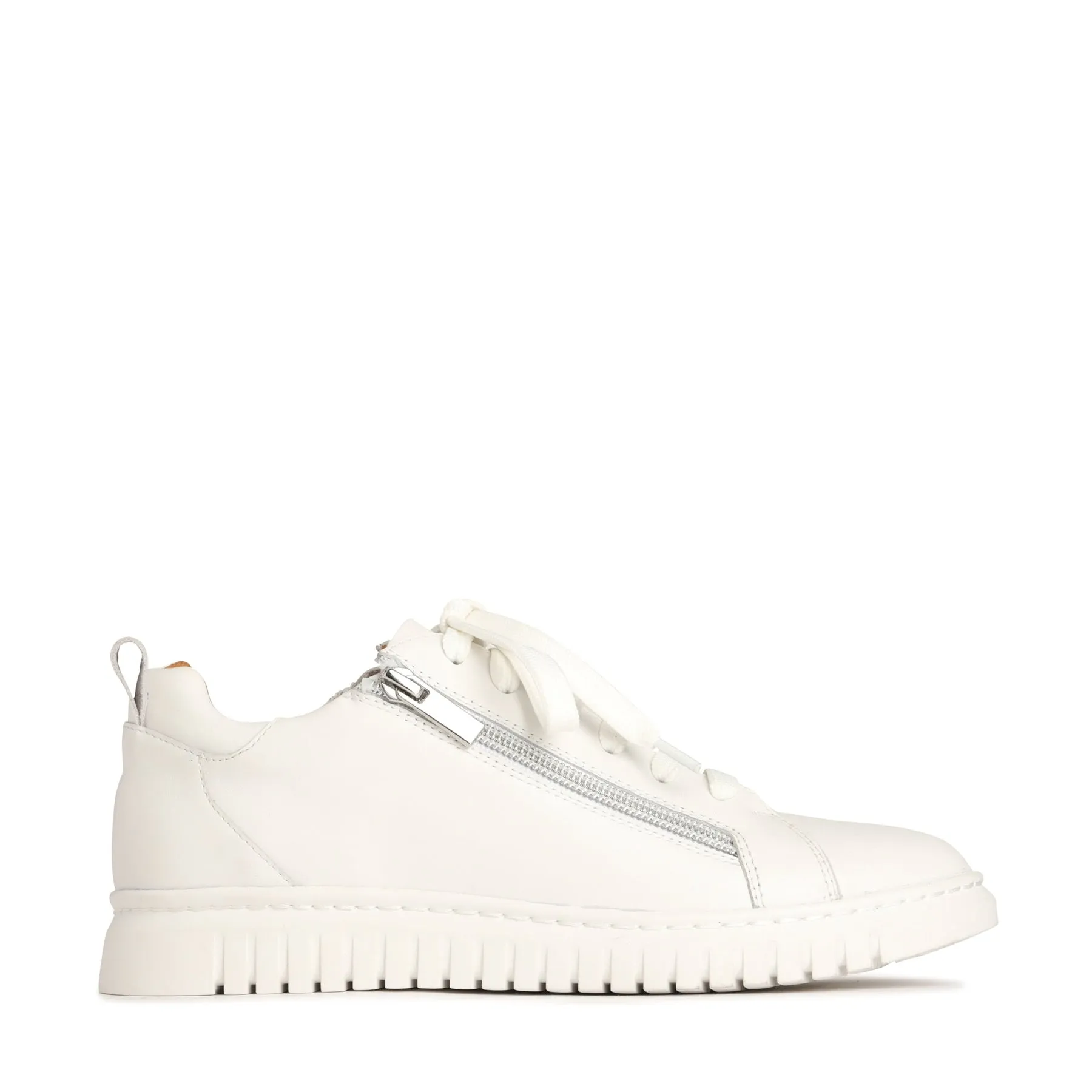 CLARAH DOUBLE ZIPPER SNEAKER LEATHER