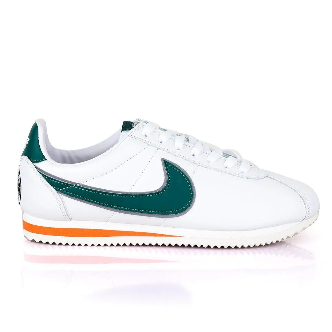 Classic Nk Cortez Hawkins Prem  White and Green Sneakers