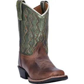 Dan Post Kids Boys Teddy Cowboy Boots Leather Rust/Green