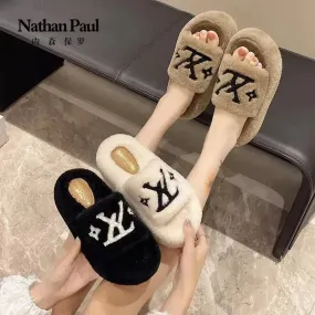 Designer Monogram Plushed Out Slippers