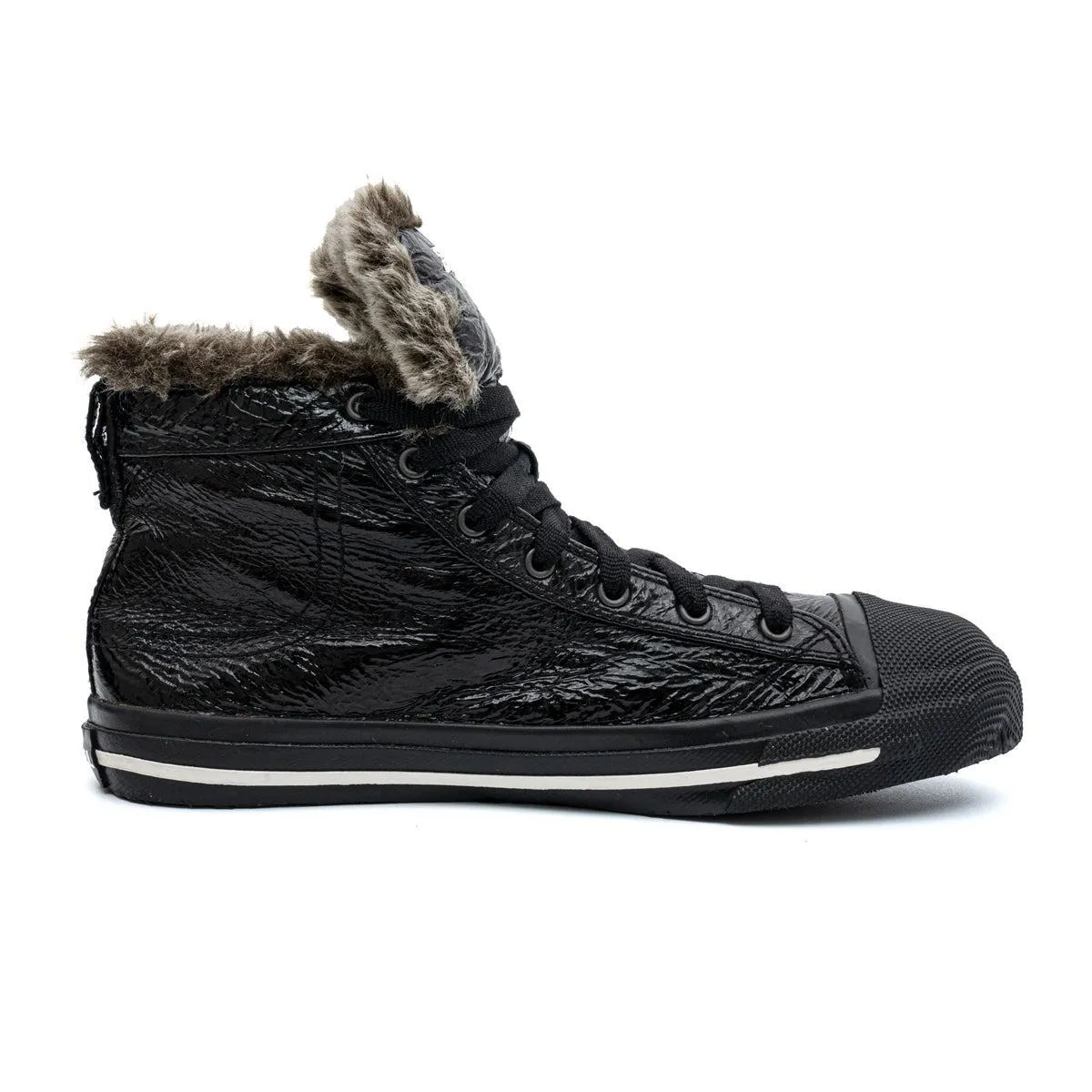 Diesel Cosy Wool High-Top Sneakers Leather Black Colour For Men