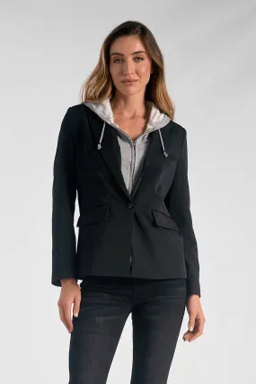 Elan Black Blazer with Grey Hoodie Insert