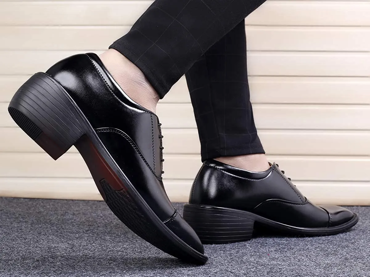 Fashionable Black Casual And Formal Office Wear Lace-Up Shoes-JonasParamount