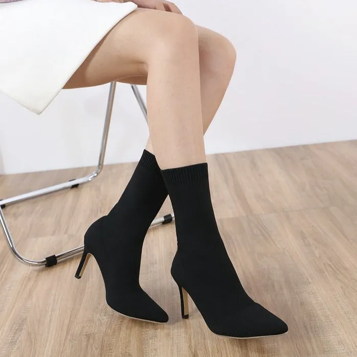 Fashionable Pointed Toe Stiletto Sock Boots