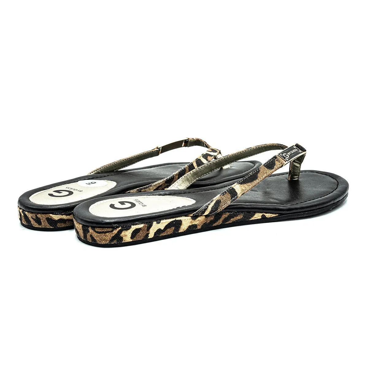 Guess G By Flat Sandals Fabric Black Colour For Women