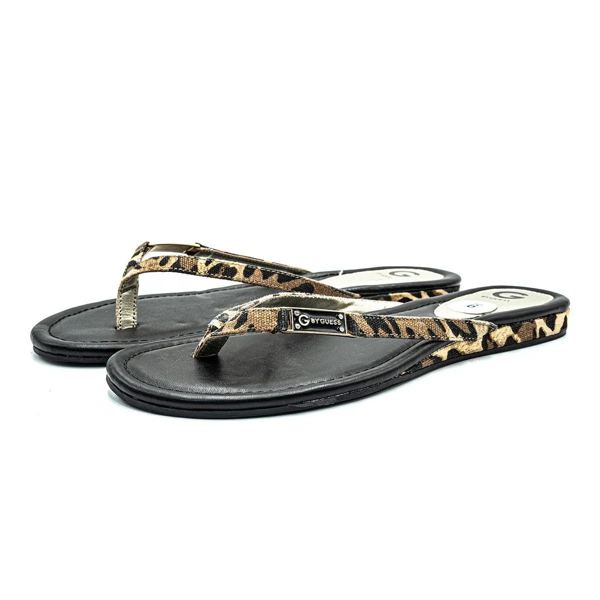 Guess G By Flat Sandals Fabric Black Colour For Women