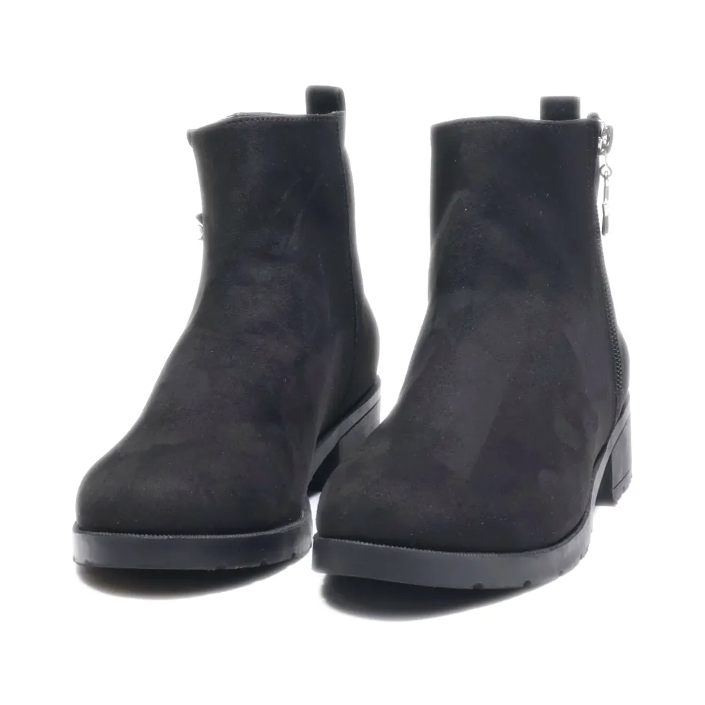 H&M Ankle Boots Suede Black Colour For Kids