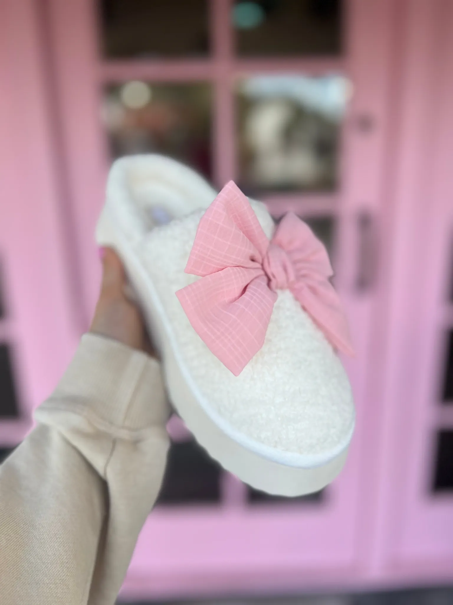 Imani Bow Slippers - Blush [MIA]