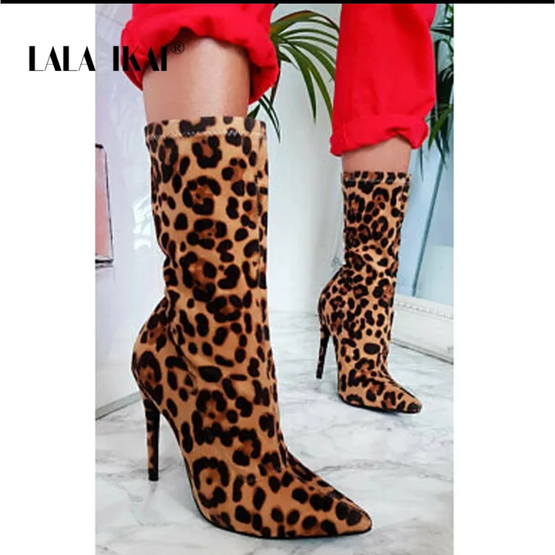 Leopard print boots