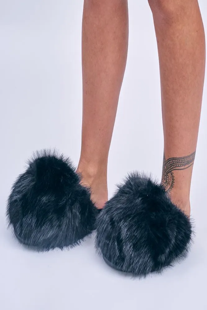 Leopard Print Faux Fur Slipper