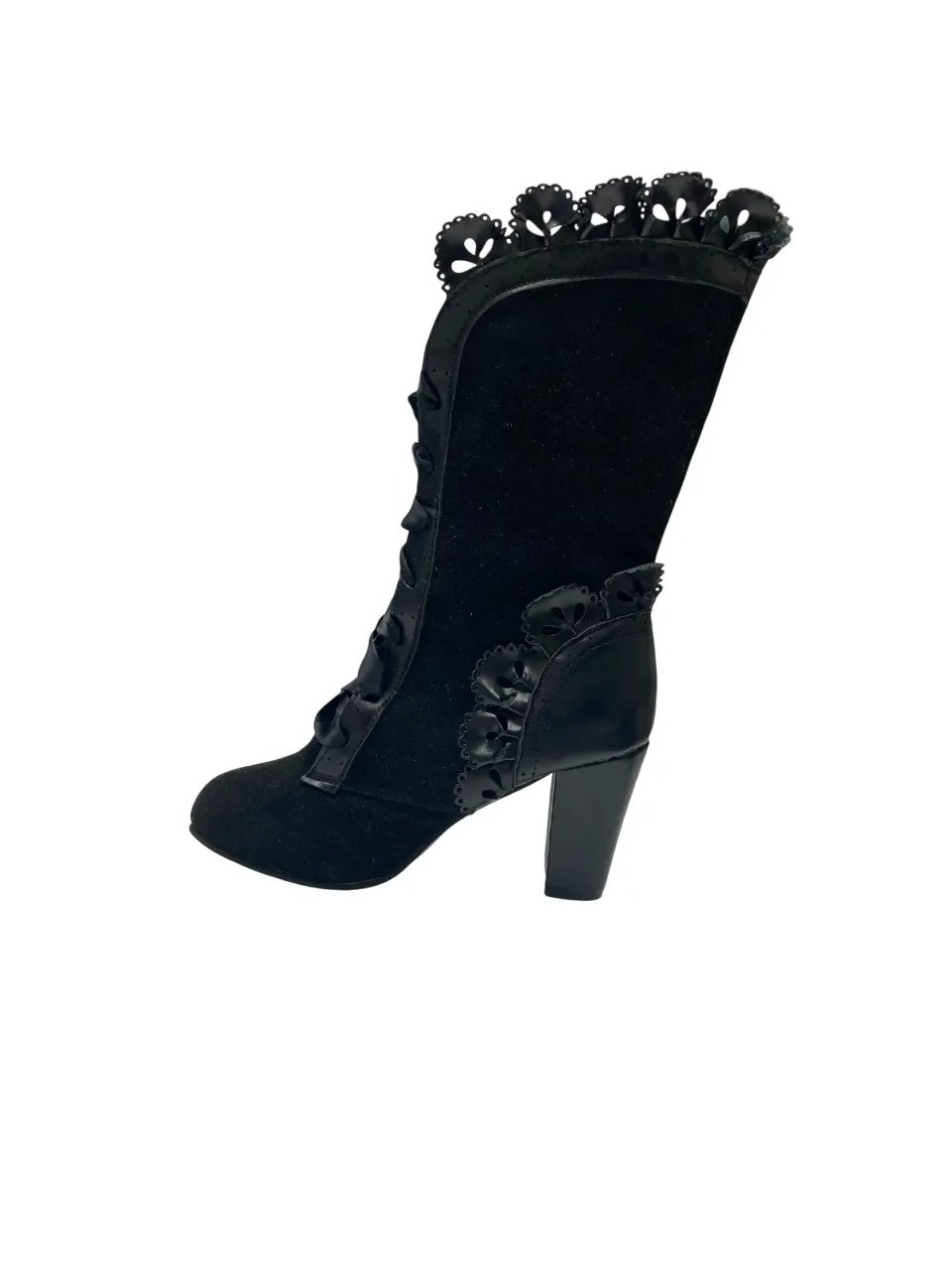 Long heels black boots women's