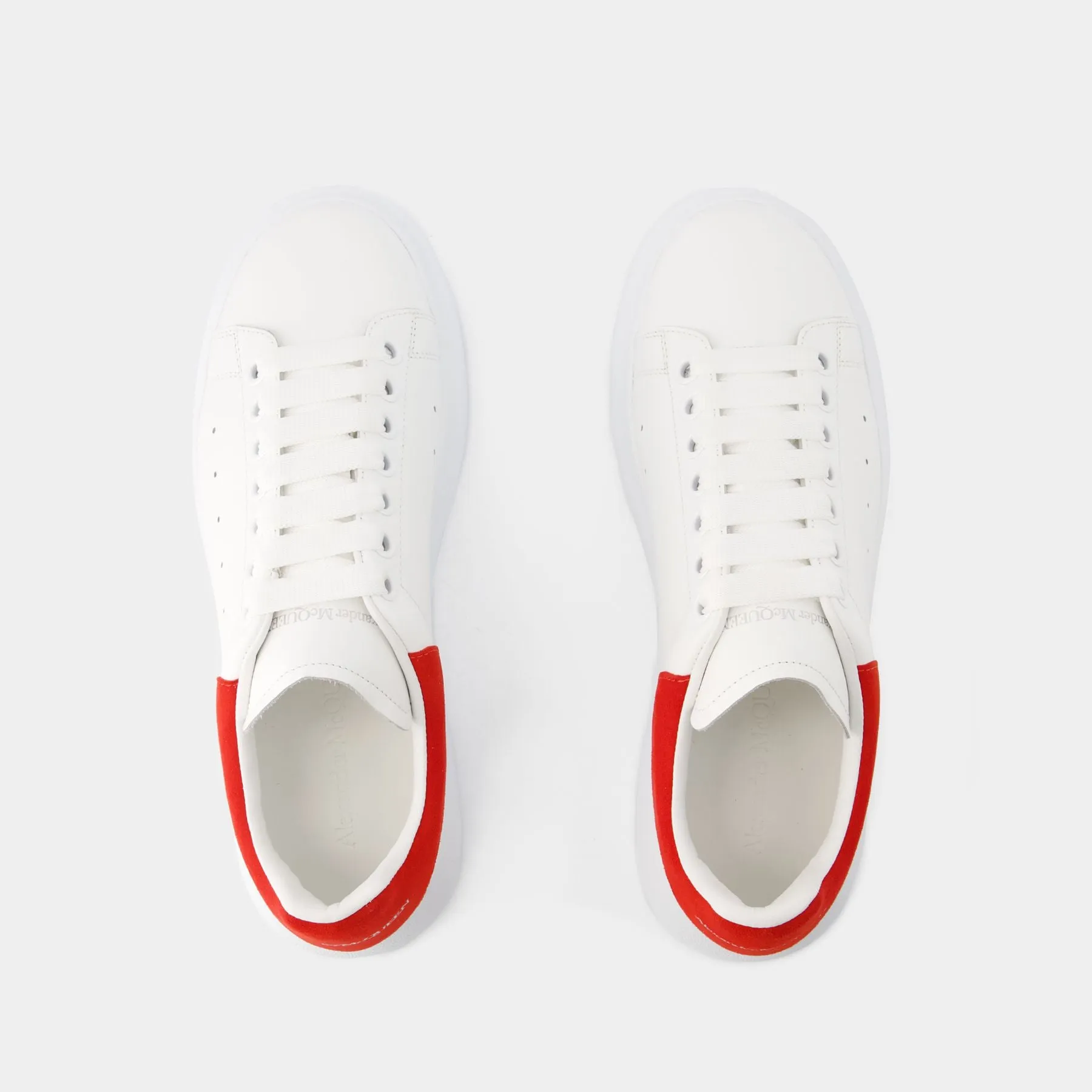 Oversized Sneakers - Alexander Mcqueen - Leather - White/Red