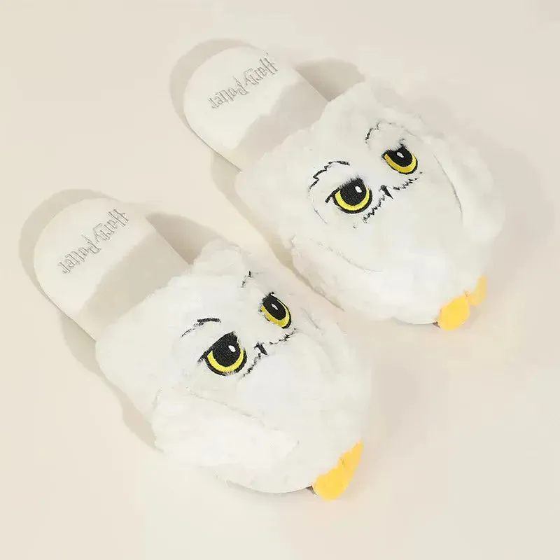 Plush Hedwig Owl Slippers