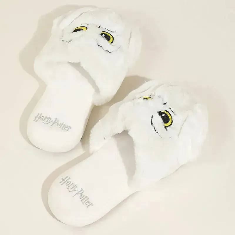 Plush Hedwig Owl Slippers