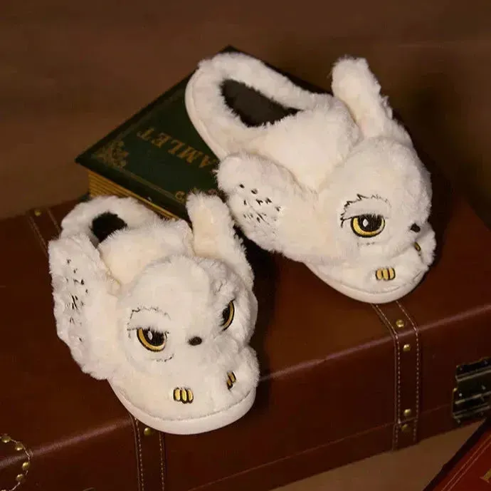 Plush Hedwig Owl Slippers