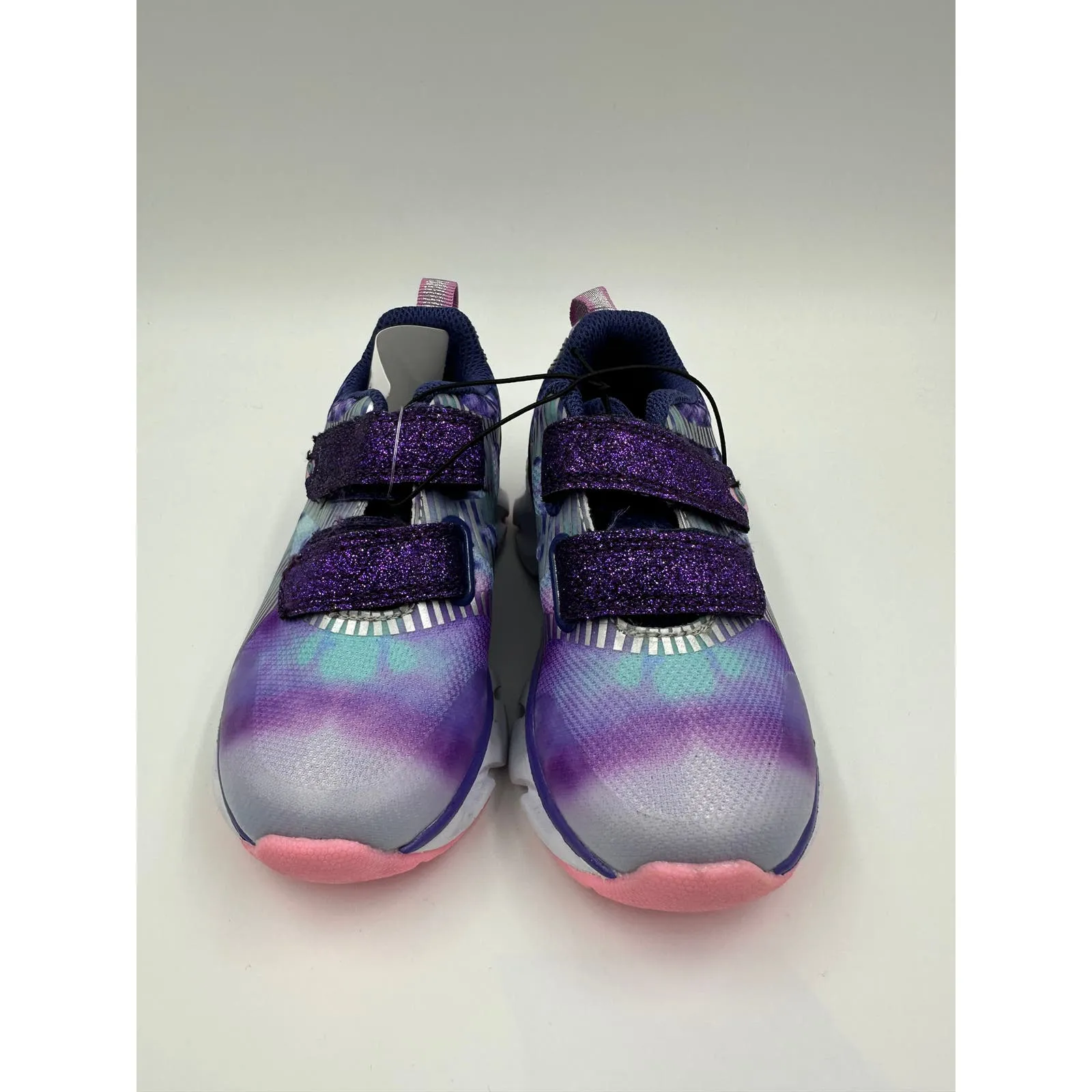 Small Kid Size 8, Purple Tye Dye Sneakers with Purple Sparkle Straps