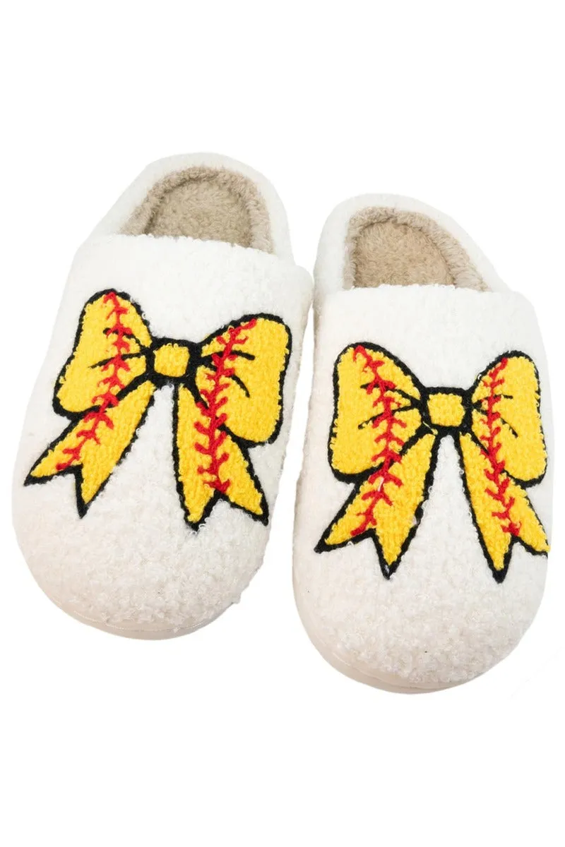 Softball Bow Slippers