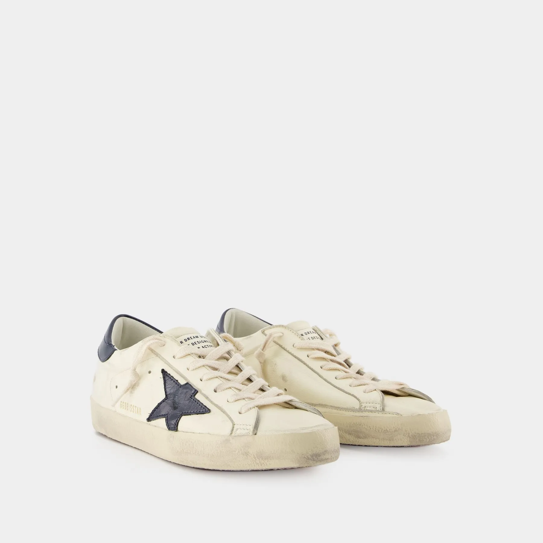 Super-Star Sneakers - Golden Goose - Beige/Blue - Leather