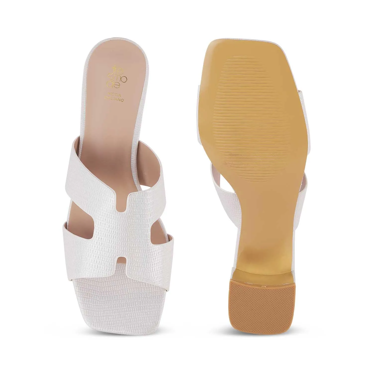 Tresmode Incredible White Women's Dress Block Heel Sandals