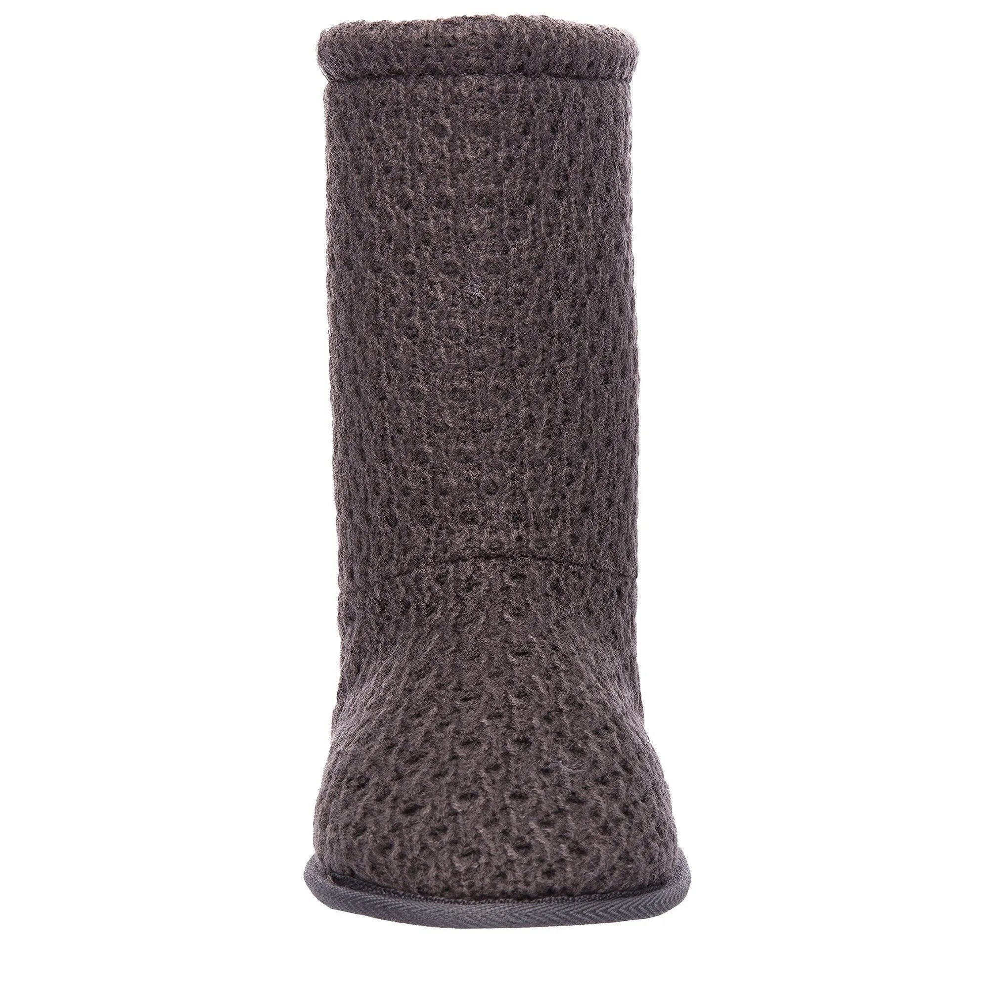 Women's Cozy Crochet Boot Slipper - Grey